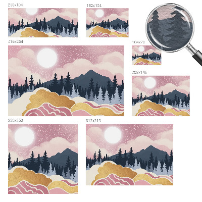 Væg tapet Lyserød solnedgang