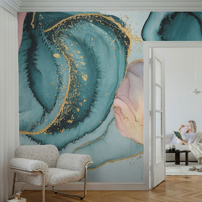 Foto tapet med et kunstnerisk bølgemotiv