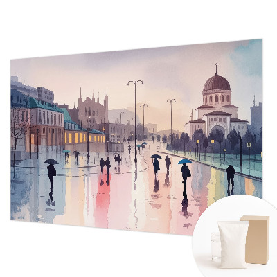 Stor fototapet En regnfuld gåtur