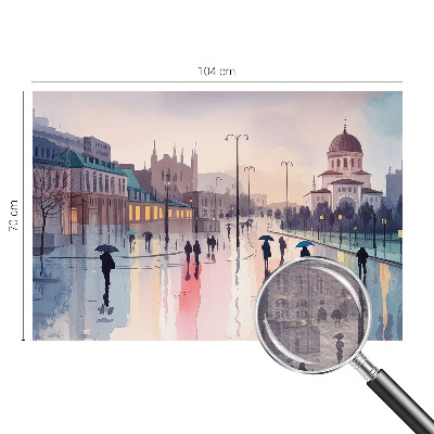 Stor fototapet En regnfuld gåtur