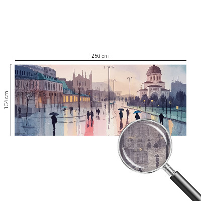 Stor fototapet En regnfuld gåtur