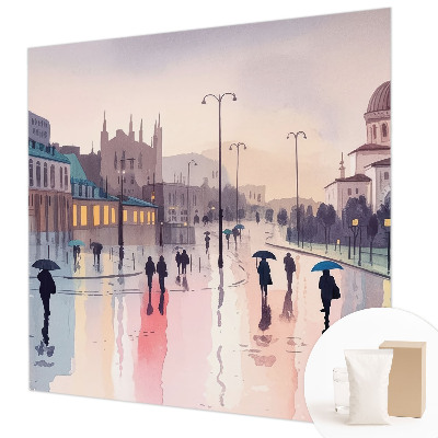 Stor fototapet En regnfuld gåtur