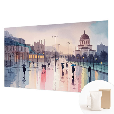 Stor fototapet En regnfuld gåtur