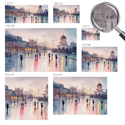 Stor fototapet En regnfuld gåtur