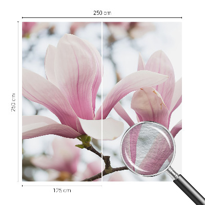 3D fototapet med motiv af magnoliablomster