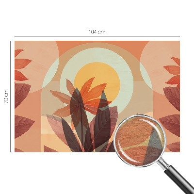 Fototapet stue med abstrakt blomsterdesign