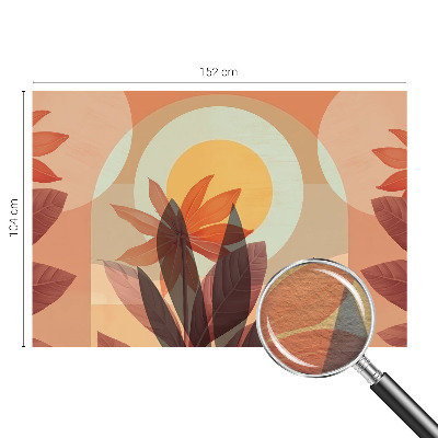 Fototapet stue med abstrakt blomsterdesign