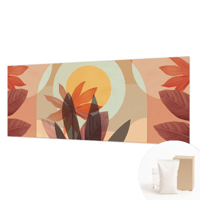 Fototapet stue med abstrakt blomsterdesign