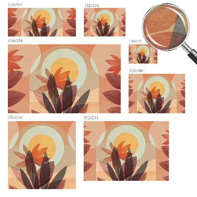 Fototapet stue med abstrakt blomsterdesign