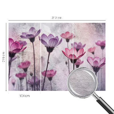 Fotovæg stue Pastelblomster