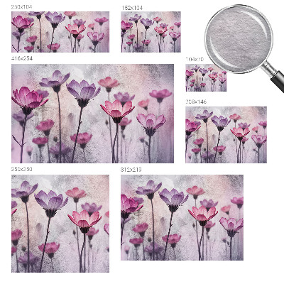 Fotovæg stue med pastelblomster som motiv