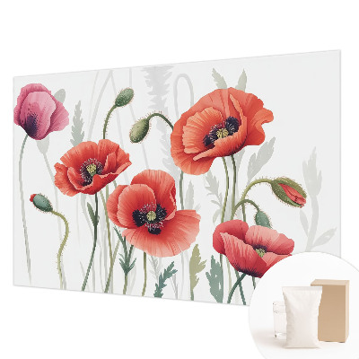 Høj kvalitet fototapet Røde valmuer