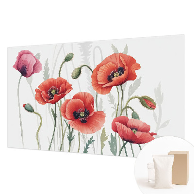 Høj kvalitet fototapet Røde valmuer