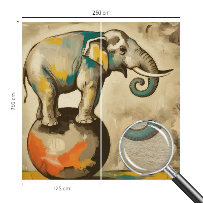 Fototapet med et abstrakt motiv af en elefant