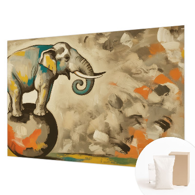 Fototapet med et abstrakt motiv af en elefant