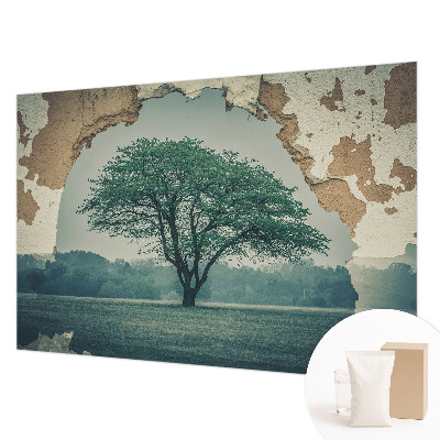 Fotovæg soveværelse Et ensomt træ