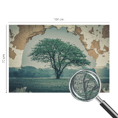 Fotovæg soveværelse Et ensomt træ