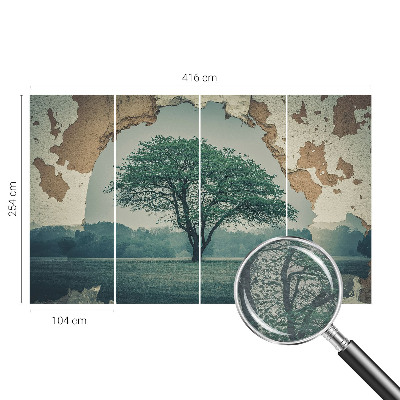 Fotovæg soveværelse Et ensomt træ