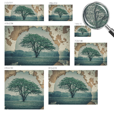 Fotovæg soveværelse Et ensomt træ