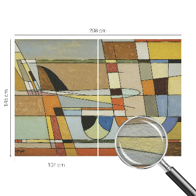 Fototapet soveværelse med et geometrisk harmonimotiv