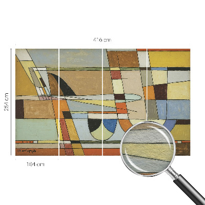 Fototapet soveværelse med et geometrisk harmonimotiv