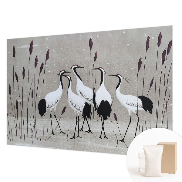 Høj kvalitet fototapet En flok traner