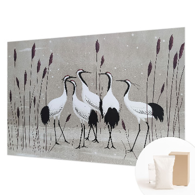 Høj kvalitet fototapet En flok traner