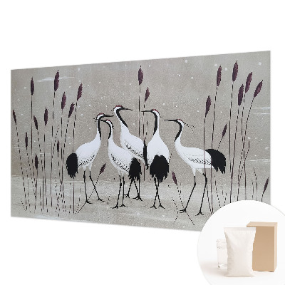 Høj kvalitet fototapet En flok traner