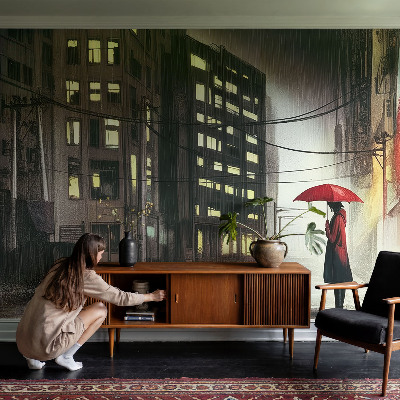 Stor fototapet Regnfuld by