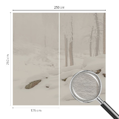 Foto tapet Snedækket skov
