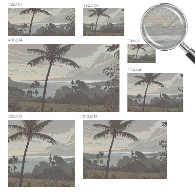 3D fototapet Eksotisk landskab