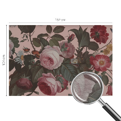 Tapet væg i et blomsterinspireret design