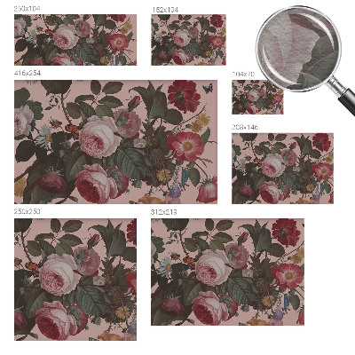 Tapet væg i et blomsterinspireret design