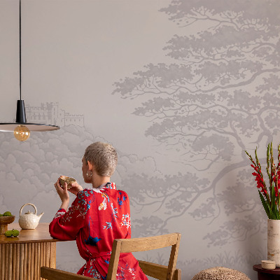 Fototapet stue Slotlandskab