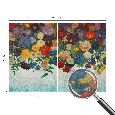 Fototapet børneværelse med farverige blomster