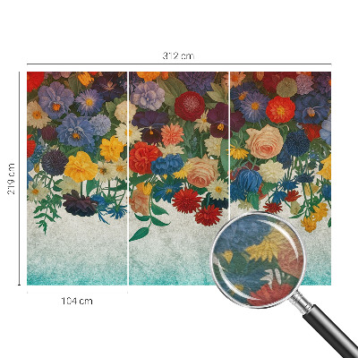 Fototapet børneværelse med farverige blomster