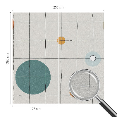3D fototapet med farvede cirkler som motiv