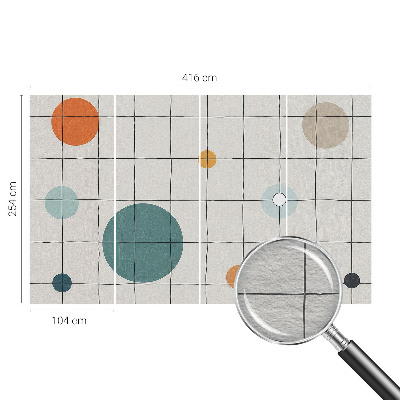 3D fototapet Farvede cirkler