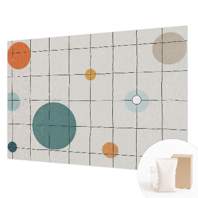 3D fototapet med farvede cirkler som motiv
