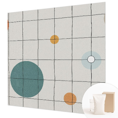 3D fototapet med farvede cirkler som motiv