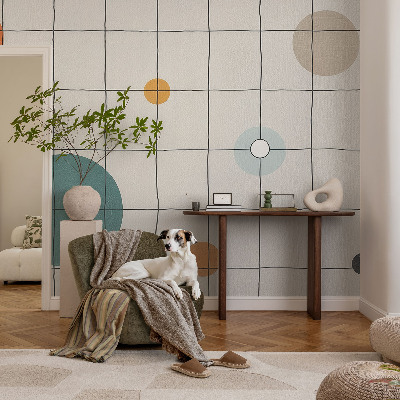 3D fototapet Farvede cirkler