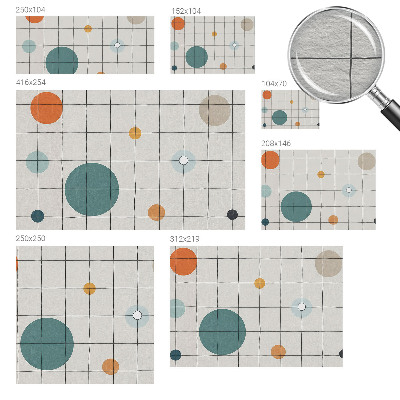 3D fototapet Farvede cirkler