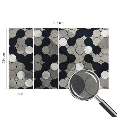 Fototapet med et mønster af geometriske cirkler