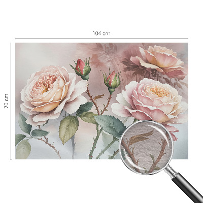 Non-woven fototapet med motiv af pastelfarvede roser