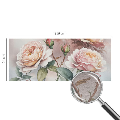 Non-woven fototapet med motiv af pastelfarvede roser