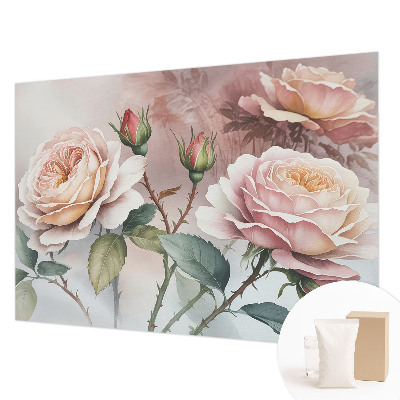 Non-woven fototapet med motiv af pastelfarvede roser
