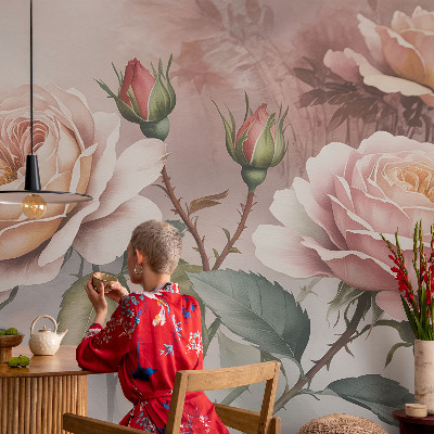 Non-woven fototapet Pastellroser