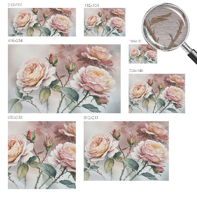 Non-woven fototapet med motiv af pastelfarvede roser