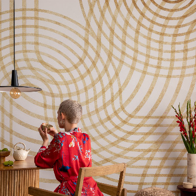 Tapet væg med geometriske vævninger