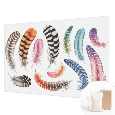 Fototapet stue Pastelfarvede fjer